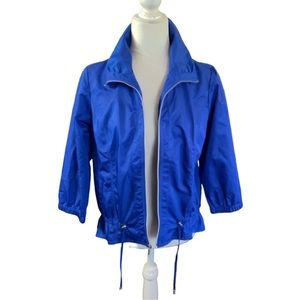 Chico’s Zinergyb Cobalt royal blue sporty 3/4 sleeves zip jacket Size 1/S